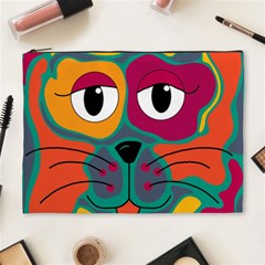 Colorful Cat 2  Cosmetic Bag (xl) by Valentinaart