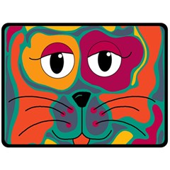 Colorful Cat 2  Fleece Blanket (large)  by Valentinaart