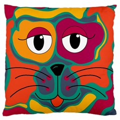 Colorful Cat 2  Large Cushion Case (two Sides) by Valentinaart