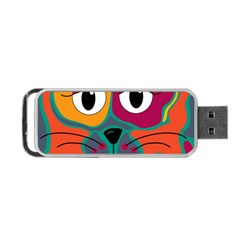 Colorful Cat 2  Portable Usb Flash (one Side) by Valentinaart