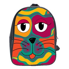 Colorful Cat 2  School Bags (xl)  by Valentinaart