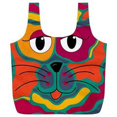 Colorful Cat 2  Full Print Recycle Bags (l)  by Valentinaart