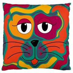 Colorful Cat 2  Large Flano Cushion Case (one Side) by Valentinaart