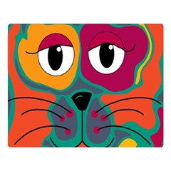 Colorful Cat 2  Double Sided Flano Blanket (large)  by Valentinaart