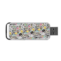 Communication Web Seamless Pattern Portable Usb Flash (two Sides) by kostolom3000shop