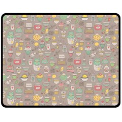 Tea Party Pattern Double Sided Fleece Blanket (medium)  by kostolom3000shop