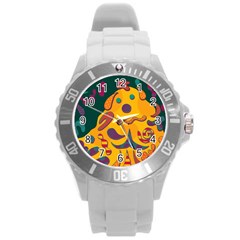 Candy Man 2 Round Plastic Sport Watch (l) by Valentinaart