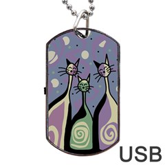 Cats Dog Tag Usb Flash (two Sides)  by Valentinaart