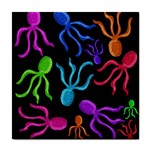 Colorful octopuses pattern Tile Coasters Front