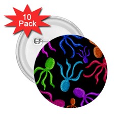 Colorful octopuses pattern 2.25  Buttons (10 pack) 