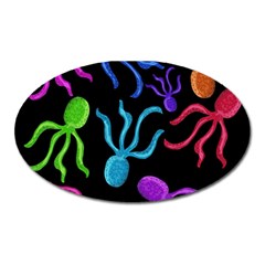 Colorful octopuses pattern Oval Magnet