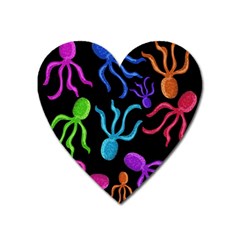 Colorful octopuses pattern Heart Magnet