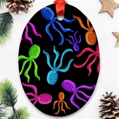 Colorful octopuses pattern Oval Ornament (Two Sides)