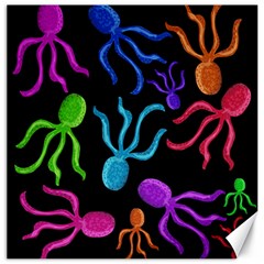 Colorful octopuses pattern Canvas 16  x 16  