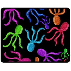 Colorful Octopuses Pattern Fleece Blanket (medium)  by Valentinaart