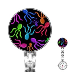 Colorful octopuses pattern Stainless Steel Nurses Watch