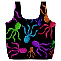 Colorful octopuses pattern Full Print Recycle Bags (L) 