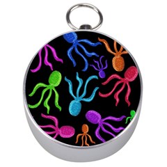 Colorful octopuses pattern Silver Compasses