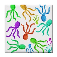 Octopuses Pattern Tile Coasters by Valentinaart