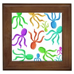 Octopuses Pattern Framed Tiles by Valentinaart