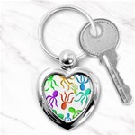 Octopuses pattern Key Chains (Heart)  Front