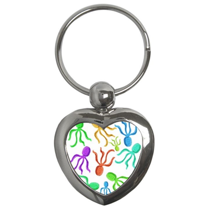 Octopuses pattern Key Chains (Heart) 