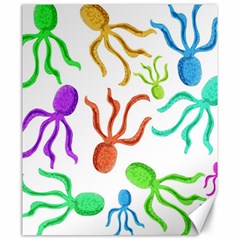 Octopuses Pattern Canvas 20  X 24   by Valentinaart