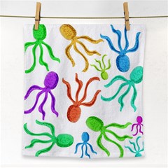 Octopuses Pattern Face Towel by Valentinaart