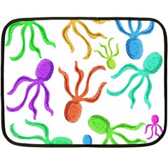 Octopuses Pattern Double Sided Fleece Blanket (mini)  by Valentinaart