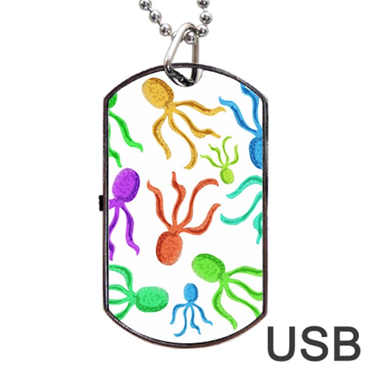 Octopuses pattern Dog Tag USB Flash (One Side)