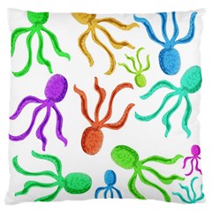 Octopuses Pattern Large Cushion Case (two Sides) by Valentinaart