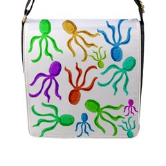 Octopuses Pattern Flap Messenger Bag (l)  by Valentinaart