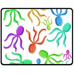 Octopuses Pattern Double Sided Fleece Blanket (medium)  by Valentinaart