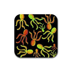 Octopuses Pattern 2 Rubber Square Coaster (4 Pack)  by Valentinaart