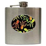 Octopuses pattern 2 Hip Flask (6 oz) Front