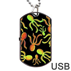 Octopuses Pattern 2 Dog Tag Usb Flash (two Sides)  by Valentinaart