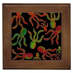 Octopuses Pattern 4 Framed Tiles by Valentinaart