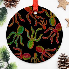 Octopuses Pattern 4 Ornament (round)  by Valentinaart