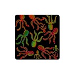 Octopuses pattern 4 Square Magnet Front