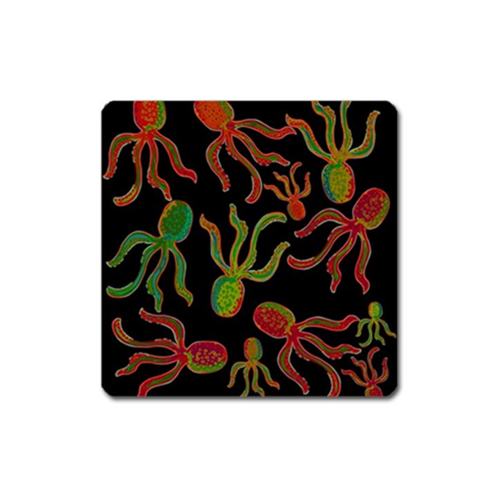 Octopuses pattern 4 Square Magnet