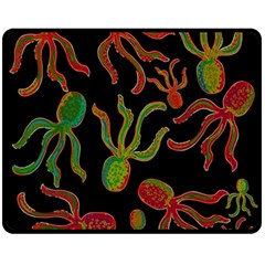 Octopuses Pattern 4 Double Sided Fleece Blanket (medium)  by Valentinaart