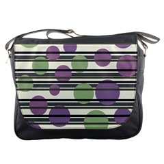 Purple and green elegant pattern Messenger Bags