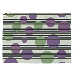 Purple and green elegant pattern Cosmetic Bag (XXL) 