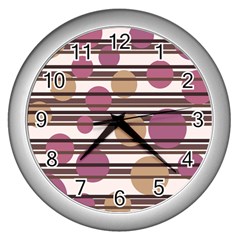 Simple Decorative Pattern Wall Clocks (silver)  by Valentinaart