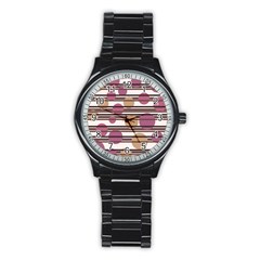 Simple Decorative Pattern Stainless Steel Round Watch by Valentinaart