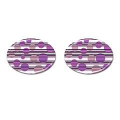 Purple Simple Pattern Cufflinks (oval) by Valentinaart