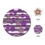 Purple simple pattern Playing Cards (Round)  Front