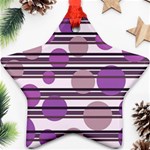 Purple simple pattern Star Ornament (Two Sides)  Front