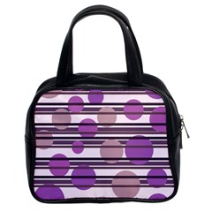 Purple Simple Pattern Classic Handbags (2 Sides) by Valentinaart