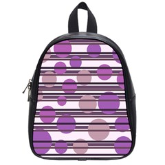 Purple Simple Pattern School Bags (small)  by Valentinaart